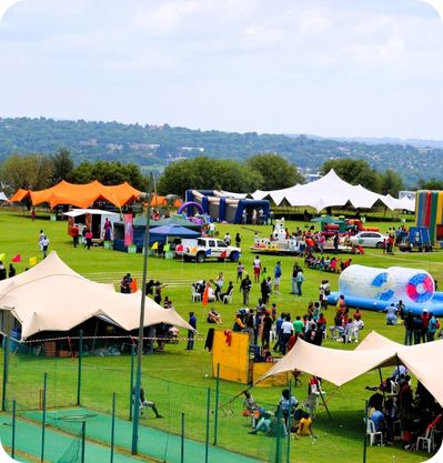 corporate family fun day setup